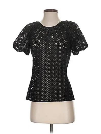 Jcrew Short Sleeve Top Black Keyhole Neckline Tops