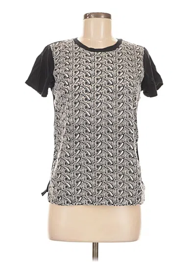 Pre-owned Jcrew Short Sleeve Top Black Keyhole Neckline Tops