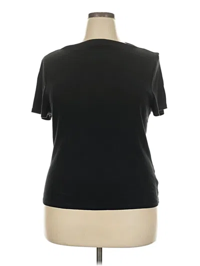 Pre-owned Jcrew Short Sleeve Top Black Keyhole Neckline Tops