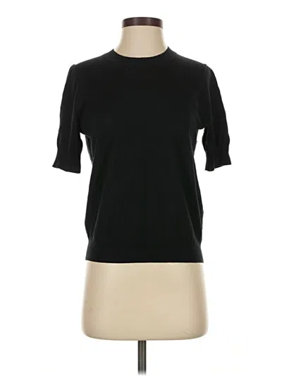 Pre-owned Jcrew Short Sleeve Top Black Mock Neckline Tops
