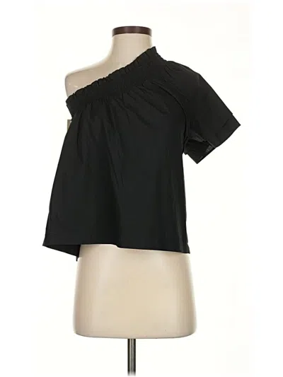 Jcrew Short Sleeve Top Black One Shoulder Neckline Tops