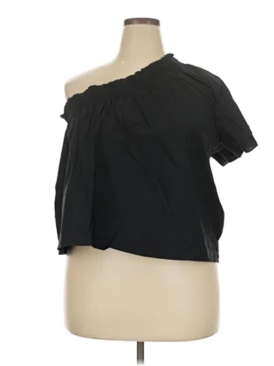 Jcrew Short Sleeve Top Black One Shoulder Neckline Tops