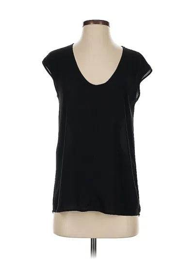 Pre-owned Jcrew Short Sleeve Top Black Scoop Neck Tops