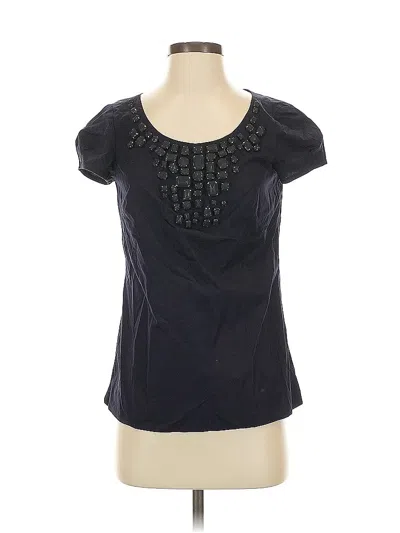 Pre-owned Jcrew Short Sleeve Top Black Scoop Neck Tops