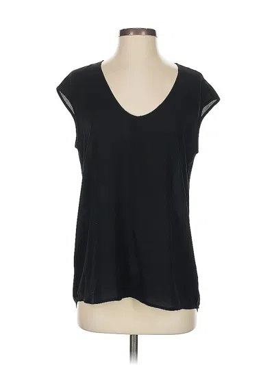 Pre-owned Jcrew Short Sleeve Top Black Scoop Neck Tops