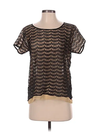 Pre-owned Jcrew Short Sleeve Top Black Scoop Neck Tops