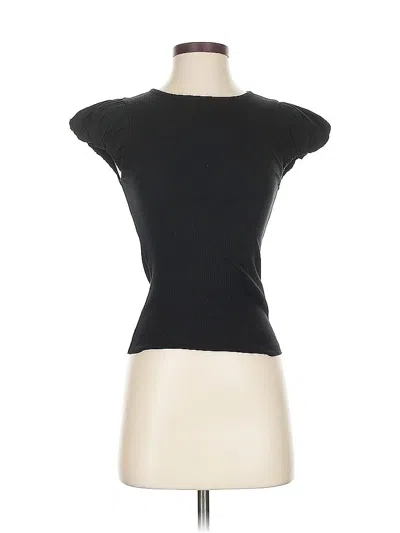 Pre-owned Jcrew Short Sleeve Top Black Sweetheart Neckline Tops