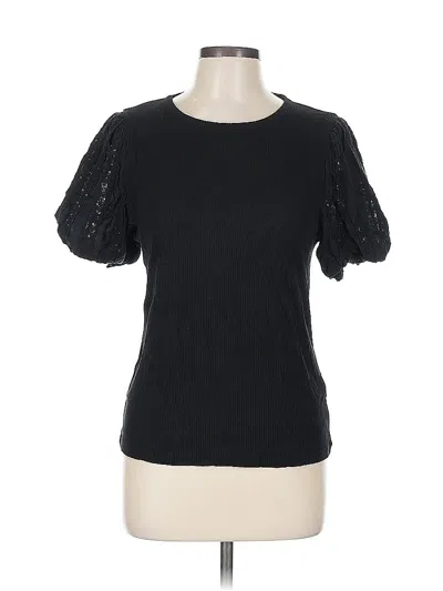 Pre-owned Jcrew Short Sleeve Top Black Sweetheart Neckline Tops