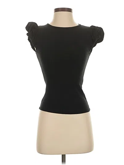 Pre-owned Jcrew Short Sleeve Top Black Sweetheart Neckline Tops