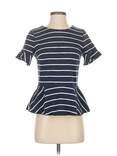 Pre-owned Jcrew Short Sleeve Top Blue Boatneck Tops