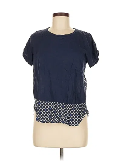 Pre-owned Jcrew Short Sleeve Top Blue Crew Neck Tops