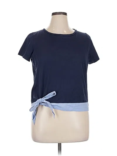 Pre-owned Jcrew Short Sleeve Top Blue Crew Neck Tops