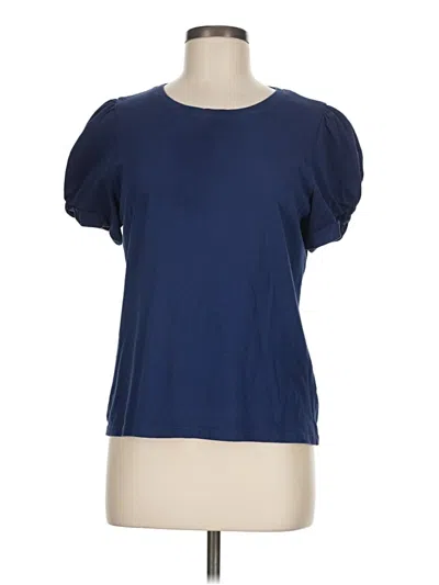 Pre-owned Jcrew Short Sleeve Top Blue Crew Neck Tops