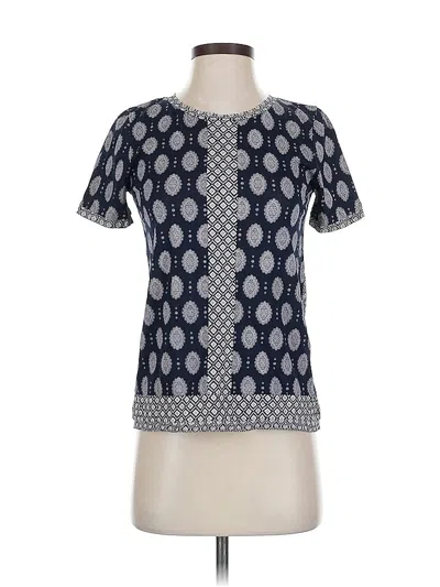 Pre-owned Jcrew Short Sleeve Top Blue Keyhole Neckline Tops