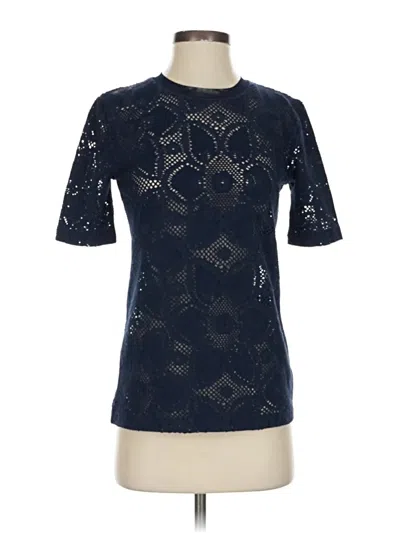 Pre-owned Jcrew Short Sleeve Top Blue Keyhole Neckline Tops