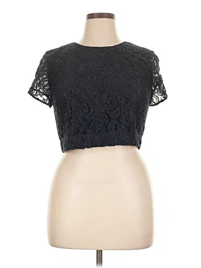 Pre-owned Jcrew Short Sleeve Top Blue Mock Neckline Tops