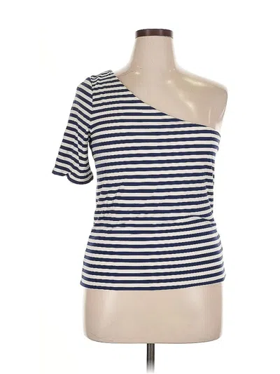 Pre-owned Jcrew Short Sleeve Top Blue One Shoulder Neckline Tops