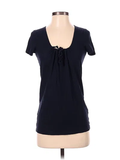Pre-owned Jcrew Short Sleeve Top Blue Scoop Neck Tops