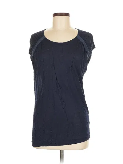 Pre-owned Jcrew Short Sleeve Top Blue Scoop Neck Tops