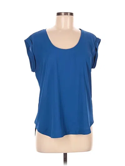 Pre-owned Jcrew Short Sleeve Top Blue Scoop Neck Tops