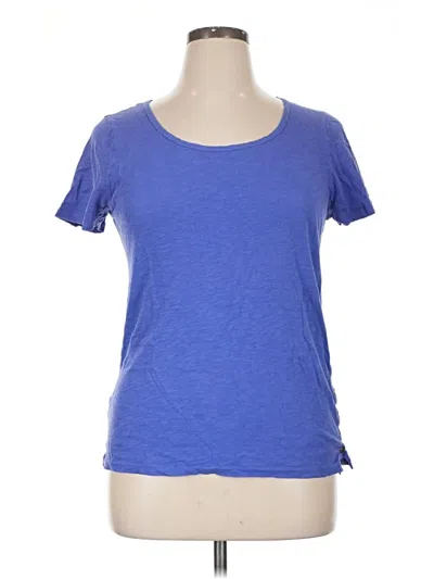 Pre-owned Jcrew Short Sleeve Top Blue Scoop Neck Tops