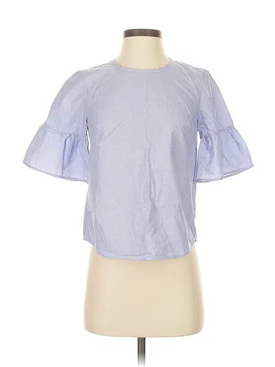 Pre-owned Jcrew Short Sleeve Top Blue Square Neckline Tops