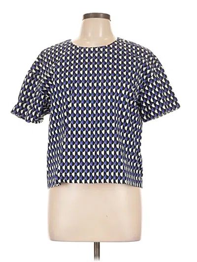 Pre-owned Jcrew Short Sleeve Top Blue Square Neckline Tops