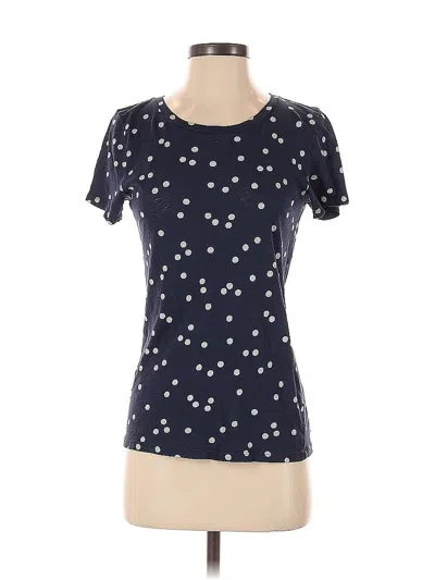 Pre-owned Jcrew Short Sleeve Top Blue Stars Pattern Sweetheart Neckline Tops