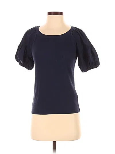 Pre-owned Jcrew Short Sleeve Top Blue Sweetheart Neckline Tops