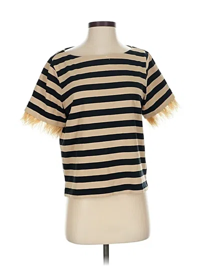 Pre-owned Jcrew Short Sleeve Top Gold Scoop Neck Tops