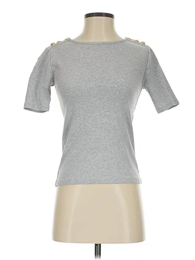 Pre-owned Jcrew Short Sleeve Top Gray Boatneck Tops