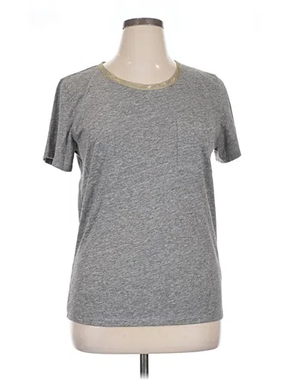 Jcrew Short Sleeve Top Gray Crew Neck Tops