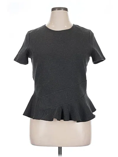 Pre-owned Jcrew Short Sleeve Top Gray Crew Neck Tops