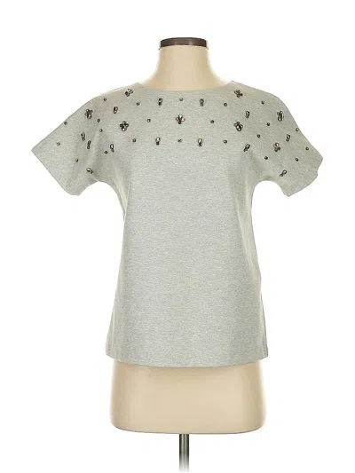 Pre-owned Jcrew Short Sleeve Top Gray Keyhole Neckline Tops
