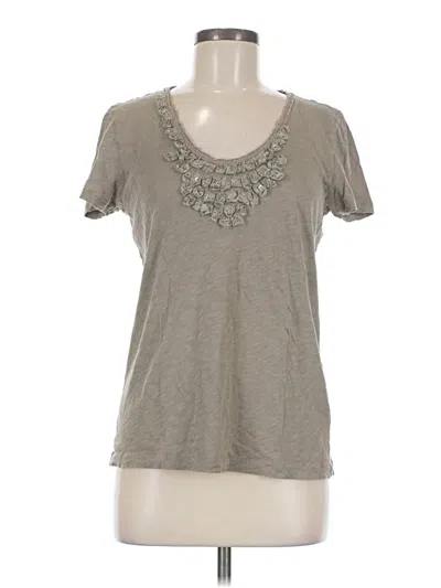 Pre-owned Jcrew Short Sleeve Top Gray Scoop Neck Tops