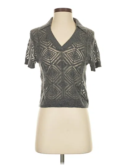 Pre-owned Jcrew Short Sleeve Top Gray V Neck Tops