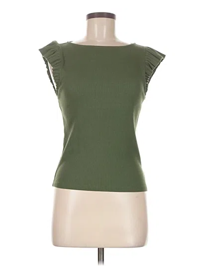 Pre-owned Jcrew Short Sleeve Top Green Boatneck Tops