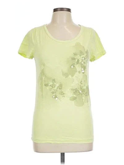 Pre-owned Jcrew Short Sleeve Top Green Scoop Neck Tops