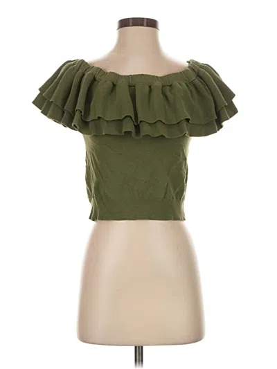 Pre-owned Jcrew Short Sleeve Top Green Strapless Neckline Tops