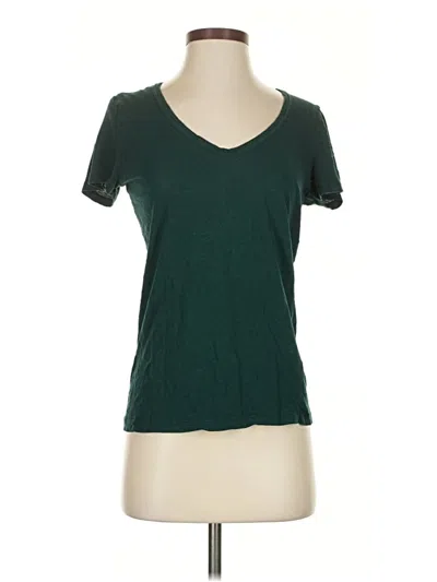 Pre-owned Jcrew Short Sleeve Top Green V Neck Tops