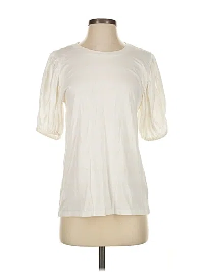 Pre-owned Jcrew Short Sleeve Top Ivory Crew Neck Tops In White