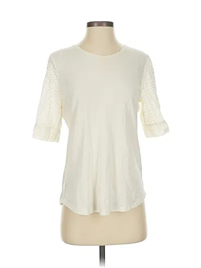 Pre-owned Jcrew Short Sleeve Top Ivory Crew Neck Tops In White