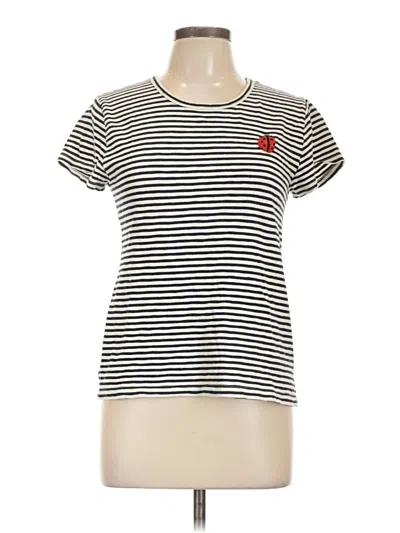 Pre-owned Jcrew Short Sleeve Top Ivory Crew Neck Tops In White