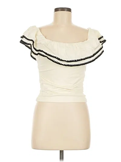 Jcrew Short Sleeve Top Ivory Strapless Neckline Tops