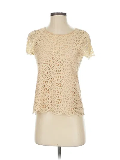 Pre-owned Jcrew Short Sleeve Top Ivory Sweetheart Neckline Tops In White