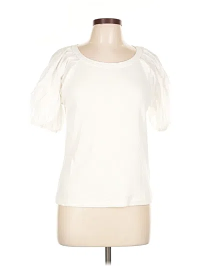 Pre-owned Jcrew Short Sleeve Top Ivory Sweetheart Neckline Tops In White