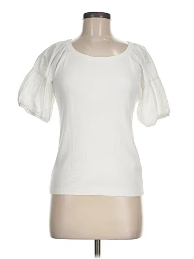 Pre-owned Jcrew Short Sleeve Top Ivory Sweetheart Neckline Tops In White