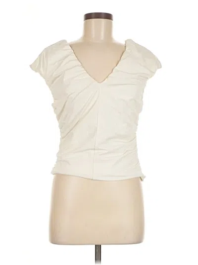 Pre-owned Jcrew Short Sleeve Top Ivory Sweetheart Neckline Tops In White