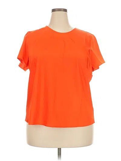 Pre-owned Jcrew Short Sleeve Top Orange Keyhole Neckline Tops