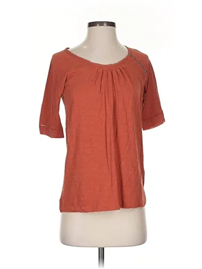 Pre-owned Jcrew Short Sleeve Top Orange Scoop Neck Tops